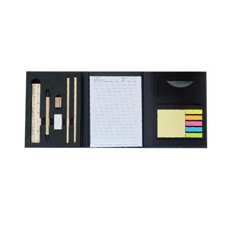 A5 Black Hard Cover Eco Stationery Kit With Ruler & Pen